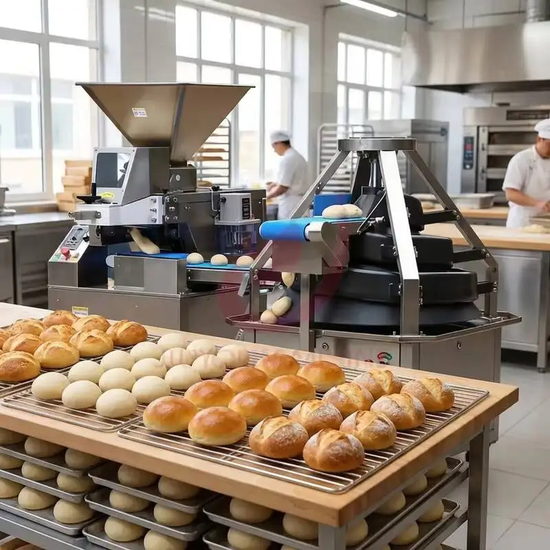 Hot Sale Continuous 600G Soft Rounder Forming Dough Ball Divider Machine Low-Price Bagel-Forming With Boiling Bagel Machine