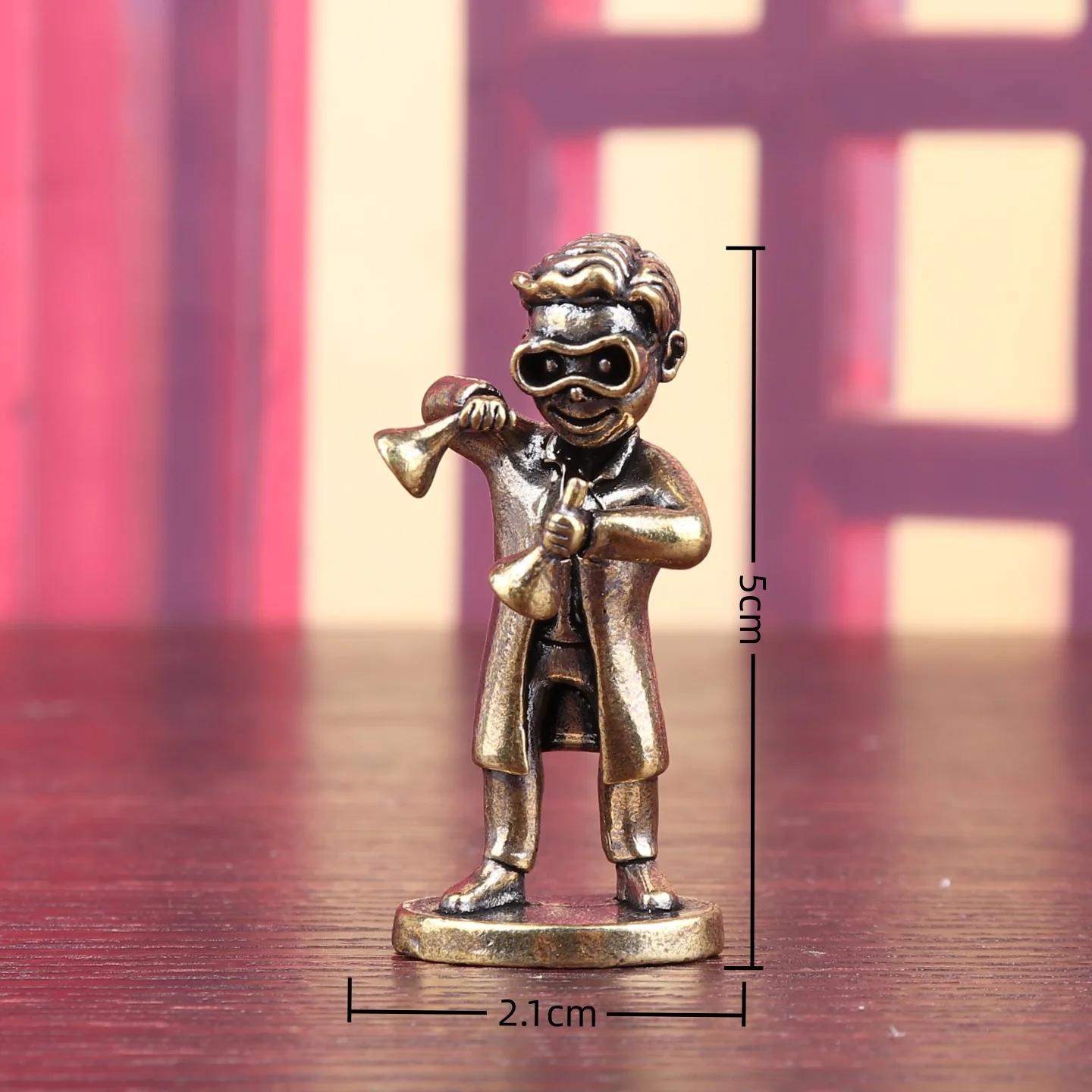 Retro Brass Scientist Model Radiation Boy Figurine Toy for Boys Desk Miniature Car Ornament Gift