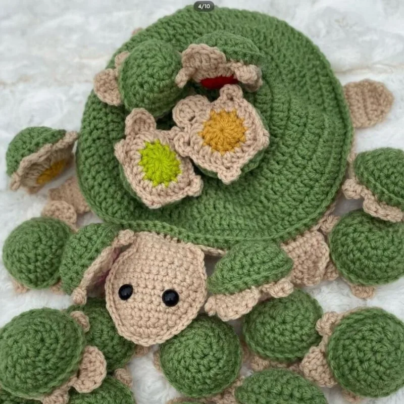 Crochet Memory Game for Mom and Baby, Memory Matching Game, Physical Item, The Original Turtle, Educational Toys