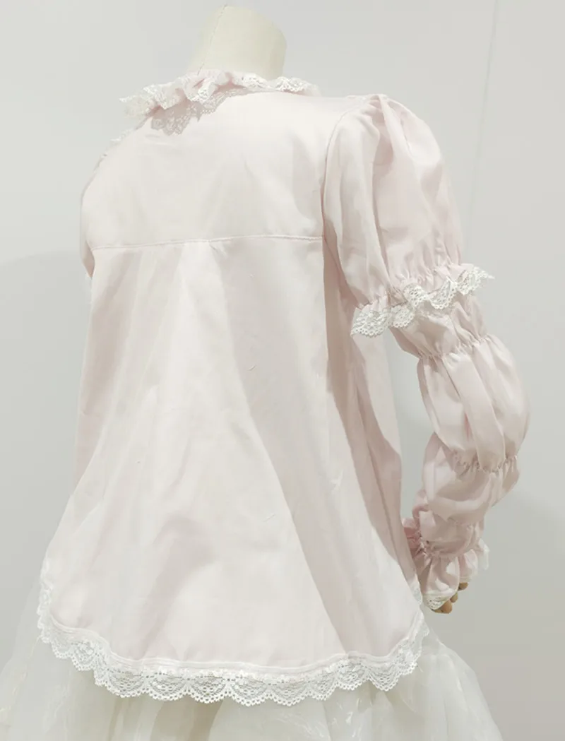 일본 오리지널 로리타 인형 칼라 레이스 레이스 드레스 인형 느낌 긴 소매 셔츠 달콤한 귀여운 패션 다목적 양복