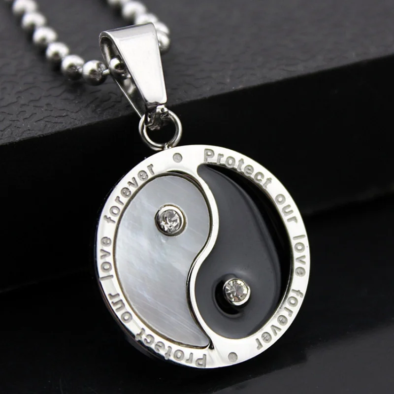 

3PCS SETStainless Steel Taiji Yin and Yang Necklace High Quality Titanium Steel Shell Pendant Wholesale Source of Goods