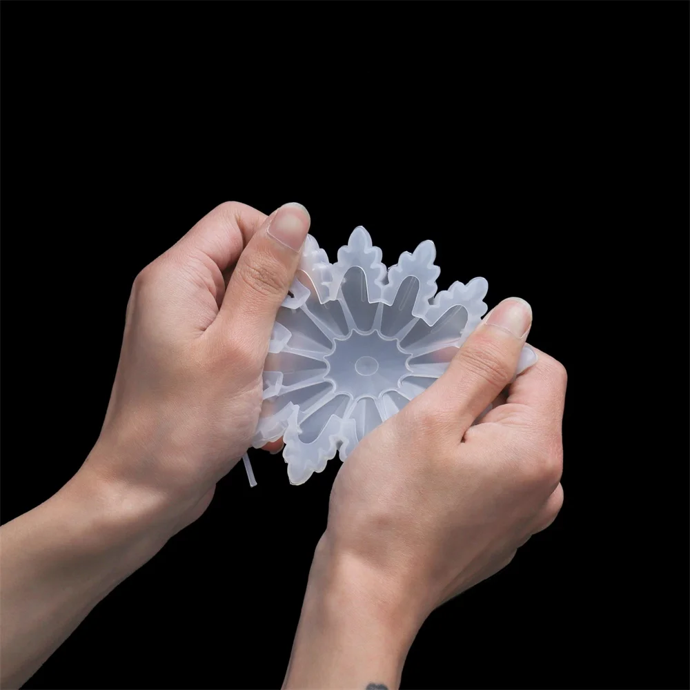 New Christmas Multi Shapes Snowflake Pendant Silicone Mold Hanging Epoxy Resin Mould For DIY Christmas Tree Decor Jewelry Making