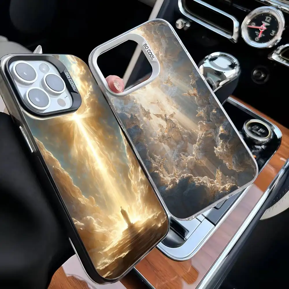 

Angels Sky God Phone Case For iPhone 16,15,14,13,12,11,Mini,Pro,MAX White Matte Shockproof Cover