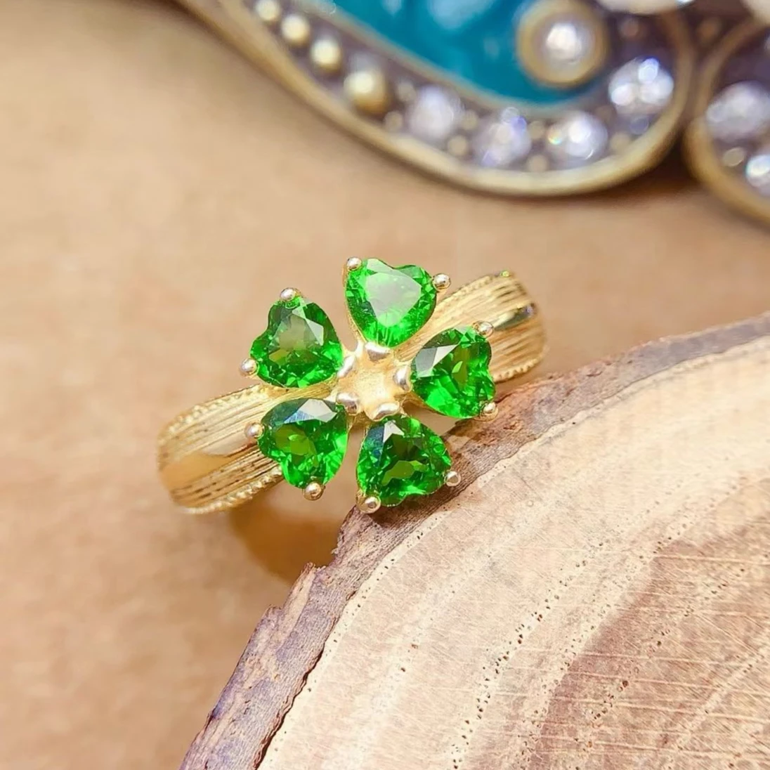 Chrome Hearts Ring - Bague en diopside chromée naturelle avec