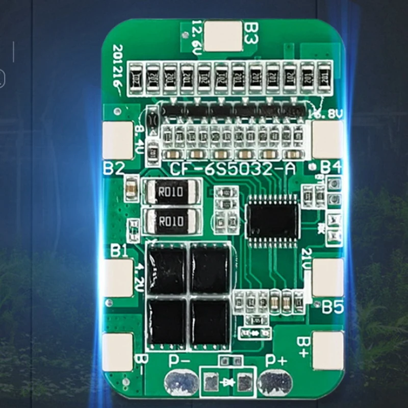 18650 리튬 배터리 셀 모듈 보호 보드, 6S 12A 24V Pcb Bms 리튬 배터리 6 팩