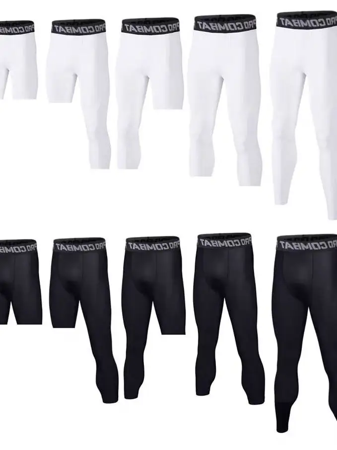 Sporty Compression Trousers Basketball Base Layer Seven-Foot Knee Pads High Elastic Quick Dry Fitness Running Training Unisex