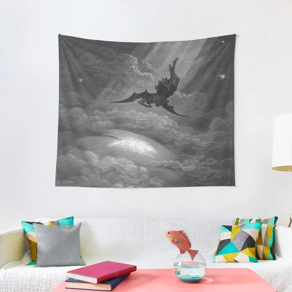 Paradise Lost - Lucifer Cast from Heaven Tapestry Decorative Wall Nordic Home Decor Aesthetic Room Decorations Tapestry