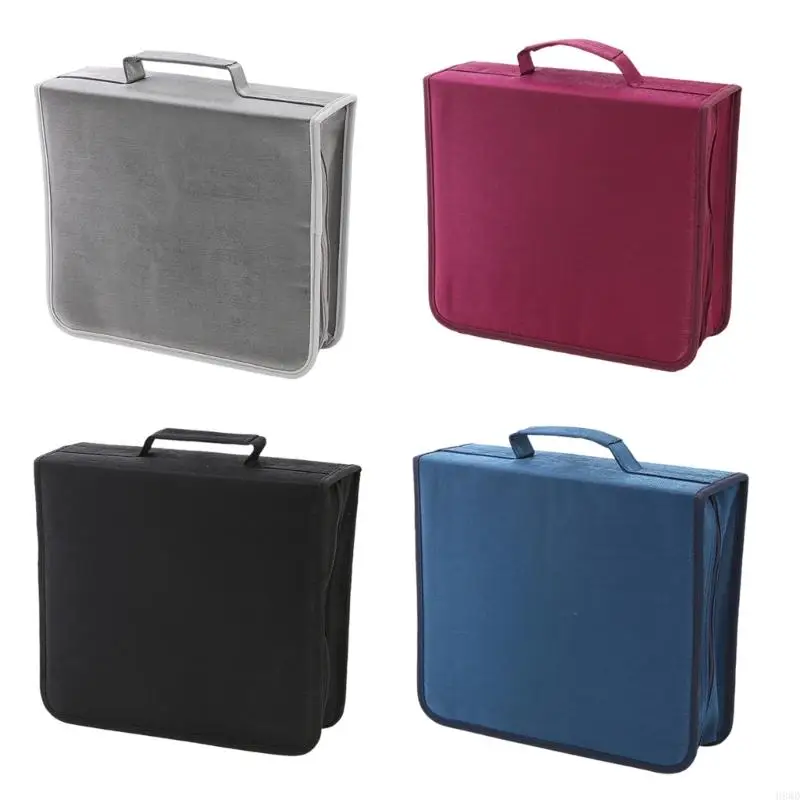 Portable Large Disc Storage Case for Music Movies Game 256/384 Disc Capacity Nonwoven Fabric Storage Organization H8WD