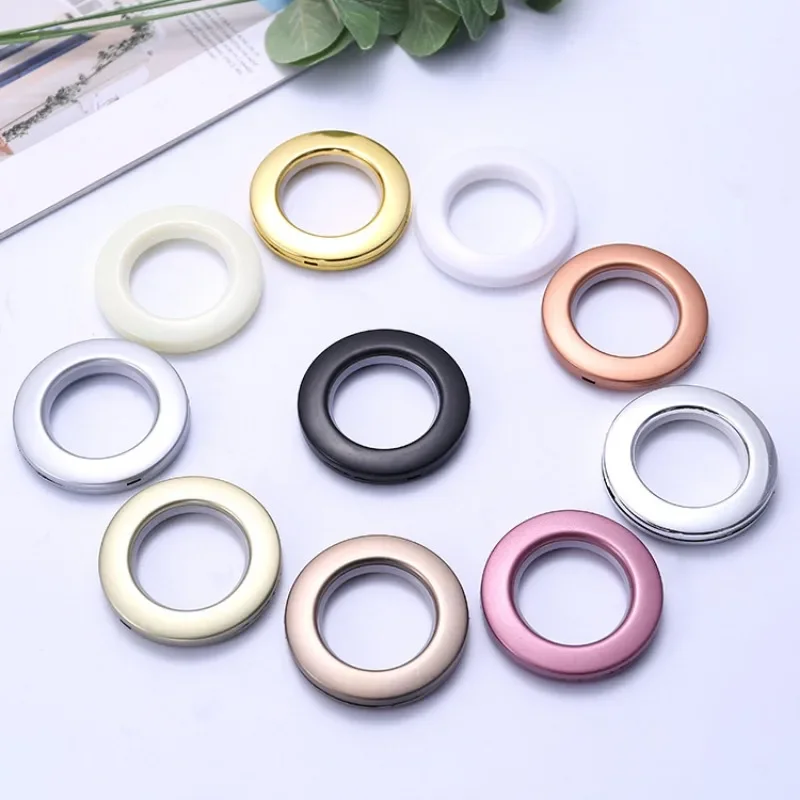 70pcs Curtain Grommet Plastic Grommet Top Mute Hanging Curtain Ring for Bathroom Living room Home Decoration Accessories