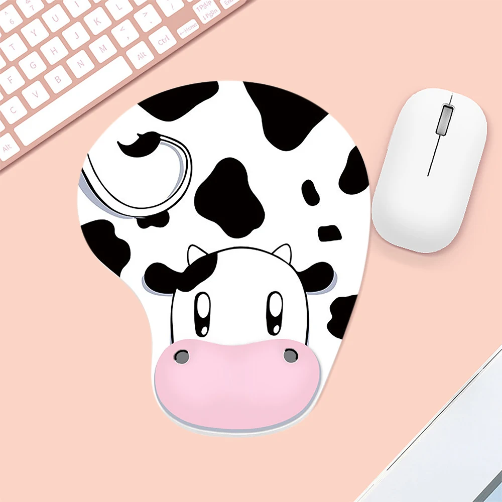 1PC Mouse Pad Cow Ergonomic Mouse Pad with Wrist Support Non-Slip Rubber Base Mouse Pad with Wrist Support For Computer Supplies