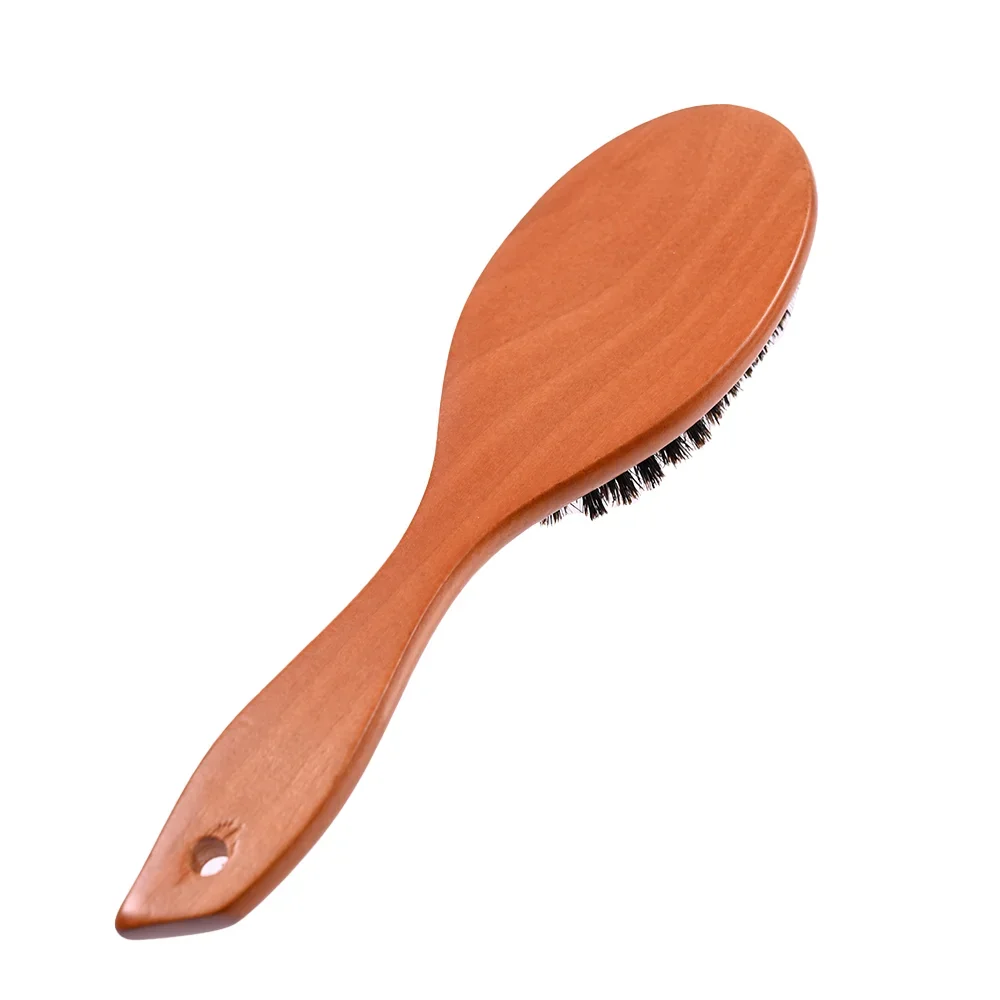 Natural Boar Bristle Hairbrush Massage Comb Smooth Hair Airbag Wooden Comb Smooths Frizz Anti-static Hair Comb Styling Tool