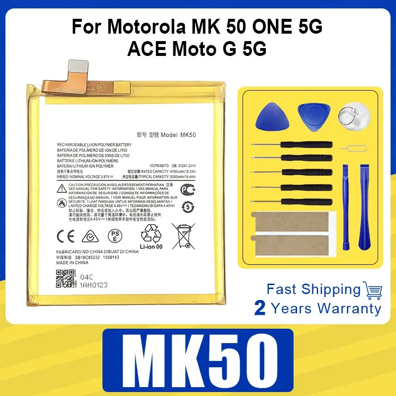 

High Quality Genuine MK50 5000mAh Battery For Motorola MK 50 ONE 5G ACE Moto G 5G Batteria With Free Tools
