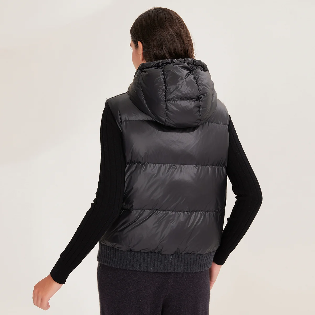 BD3521203 سترة نسائية فاخرة 100% بيضاء مبطنة للأسفل سترة 100% صوف متماسكة #4