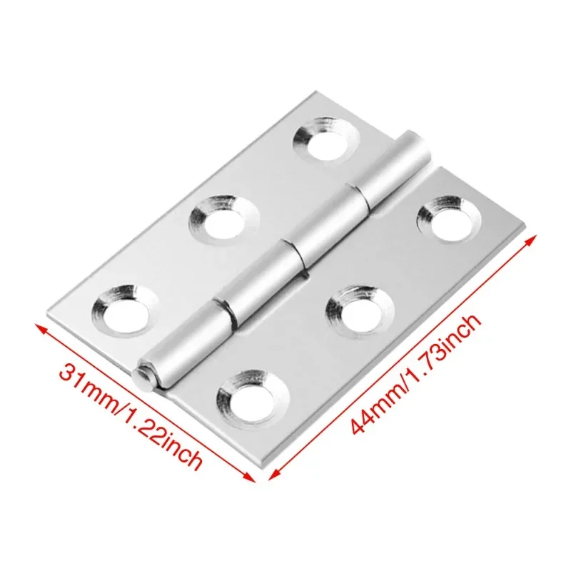 20 Pcs Window Cabinet Home Stainless Steel Hinges Durable Accessories Repair Door Connector Furniture Drawer 6 Mounting Holes