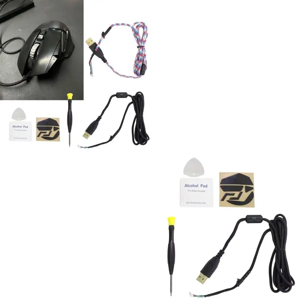 31BA Complete Mouse Upgrades Paracord Wire Surfaces Adaptive Feet Screwdriver for G502