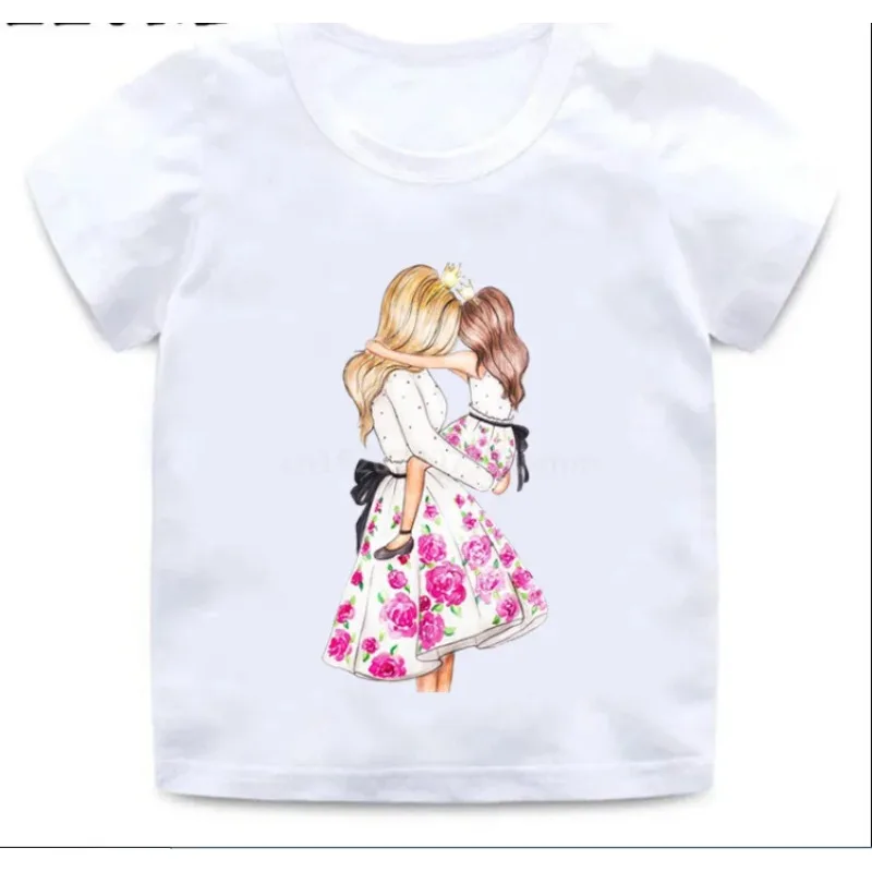 

Boys and Girls Hot SaleMother's Day Present T Shirt Kids Super Mom with Daughter&Son Print Clothes Children Funny Cute Baby T-sh