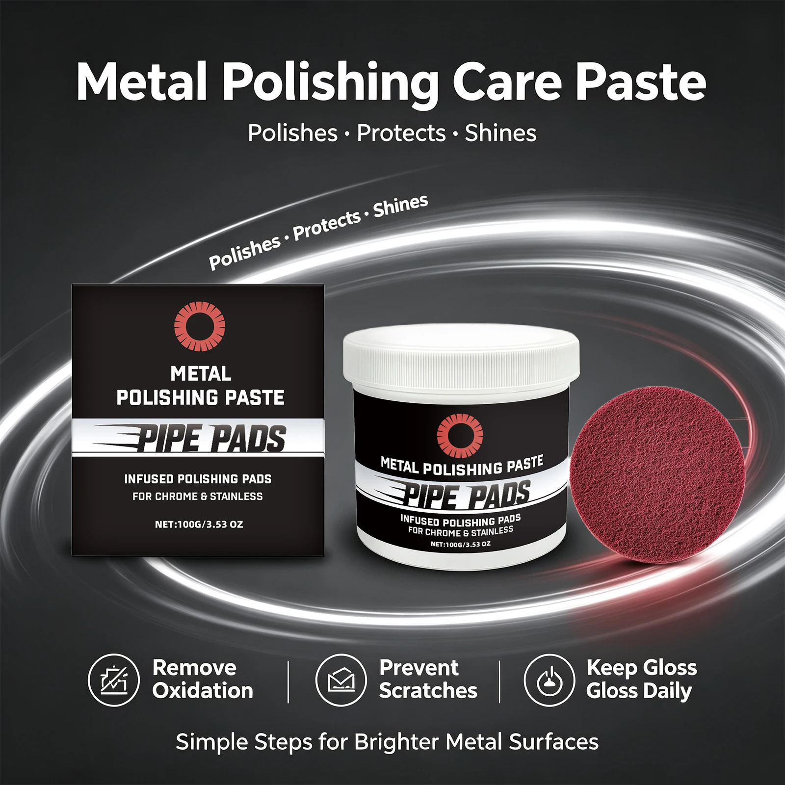 Metal Polishing Paste Remove Oxidation Stains Restore Bright Shine Car Scratch Remover Stainless Steel Repair Polishing Kit