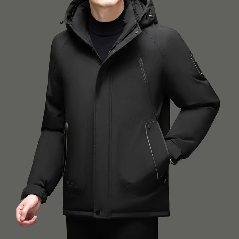 

Mens Hooded Jackets Casual Outwear Long Parkas Detachable Winter Coat Warm And Comfortable Male Fashion Striped Velvet Coat