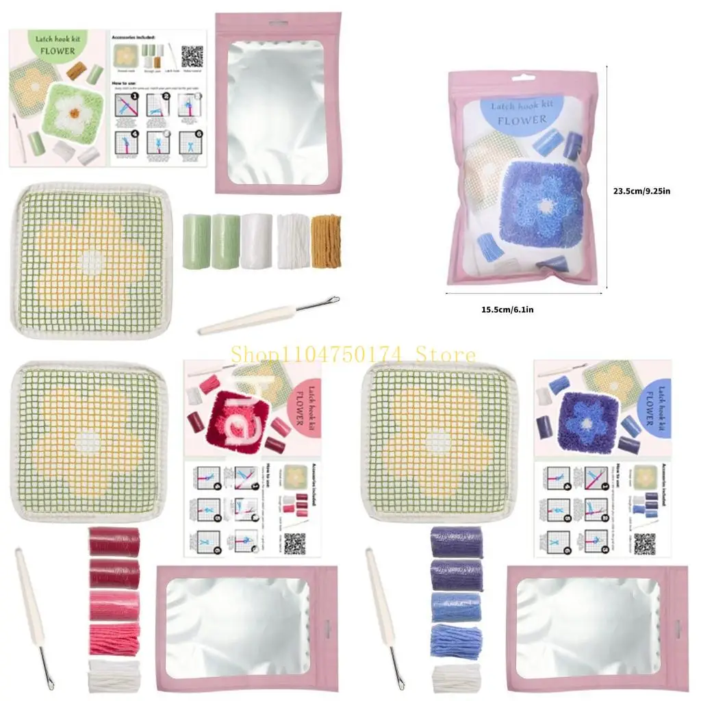 

Latched Hook Kits Flower Crochet Kits Making Kits Latched Hook Needlework Embroidery Kits for Kids Adult top sale
