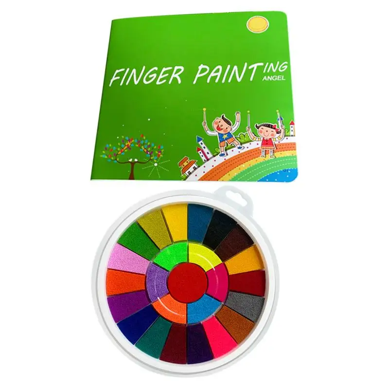 Kids Creative Finger Ink Pad Pvc Material Reuse able Washable Craft Stamp Pad Early Learning Art And Craft Paint Set For Kids
