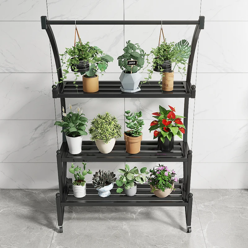 

2023 new flower shelf shelf balcony potted plant shelf outdoor flowerpot bracket floor-standing.