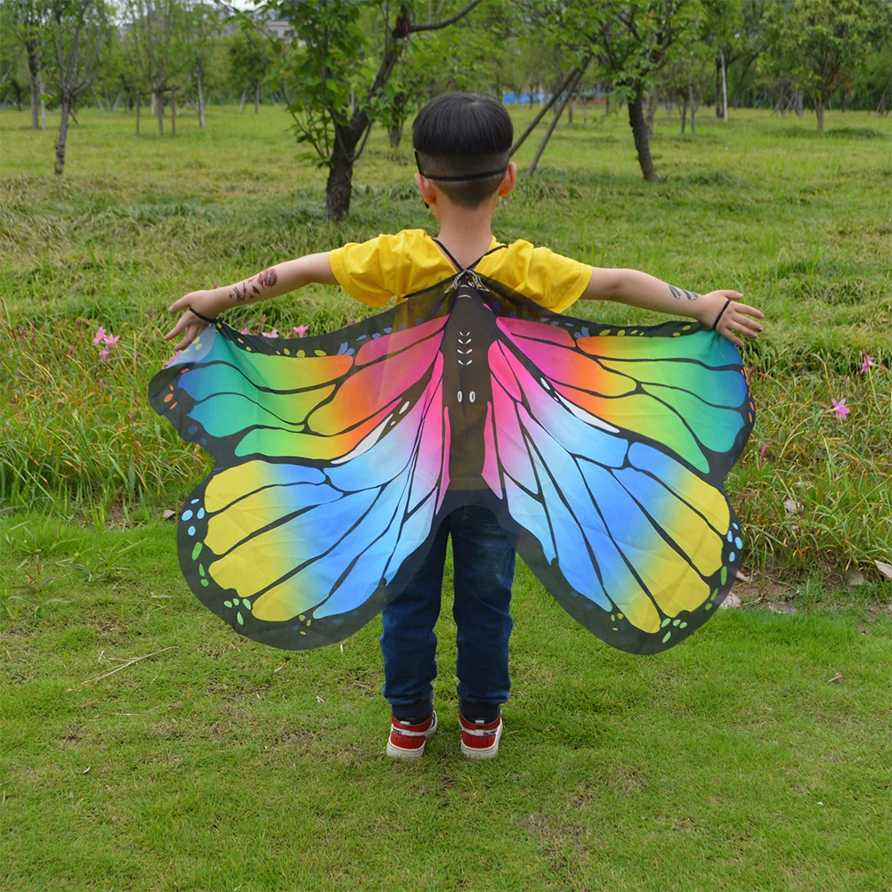 Butterfly Cloak Cape Mask Kids Clothes Photo Prop Make up Halloween Costumes for Children