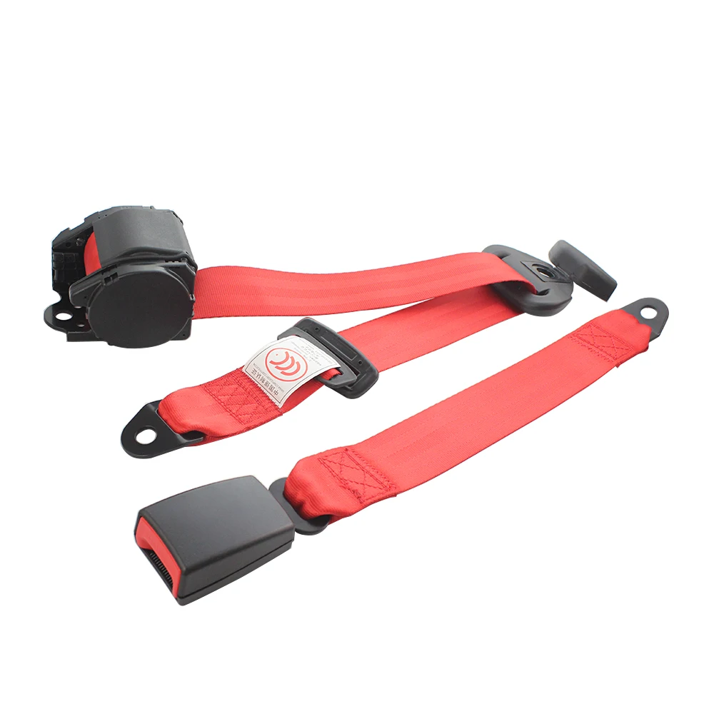 Red 3 Point Car Seat Belts Safety CertifiedSafety Belt Extender Extension Buckle Adujstable Shoulder Emergency Lock 2840cm