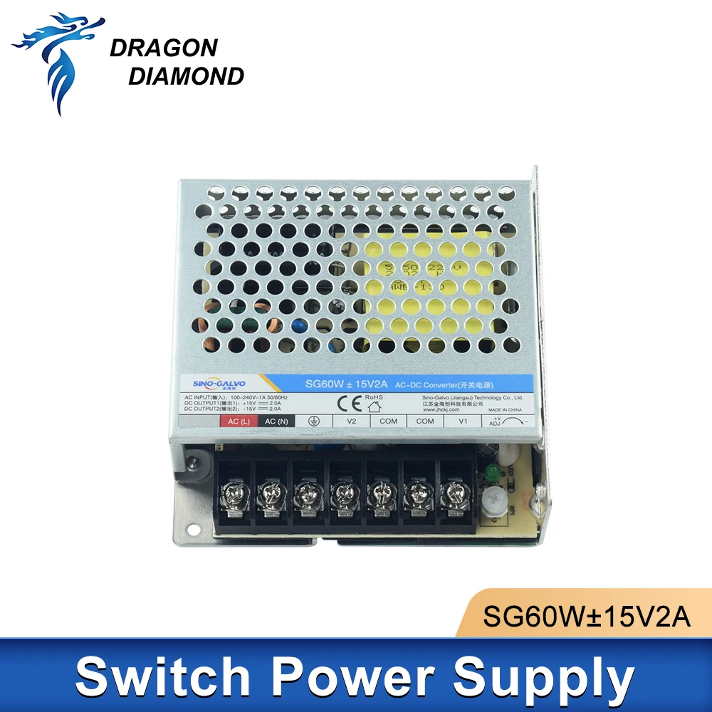 

Sino-Galvo SG60W ±15V2A Power Supply 15V 2A For SG7110 RC1001 RC7110D Galvanometer Scanning Head Fiber Marking Machine