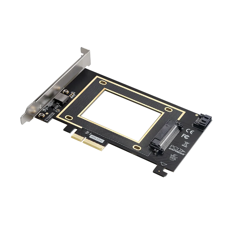 Unidade PCIe4X para U.2 SFF8639 para placa adaptadora de host PCIe X4 Componentes de computador com suporte para SSD M.2 (NVMe e AHCI)