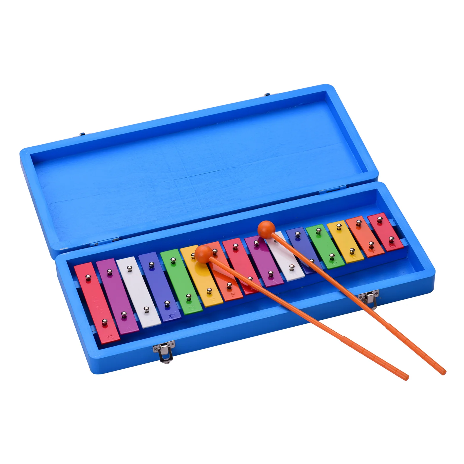 

15 Keys Glockenspiel Xylophone Colorful Early Educational Musical Percussion Instrument with Case Mallets for Music Sense Develo