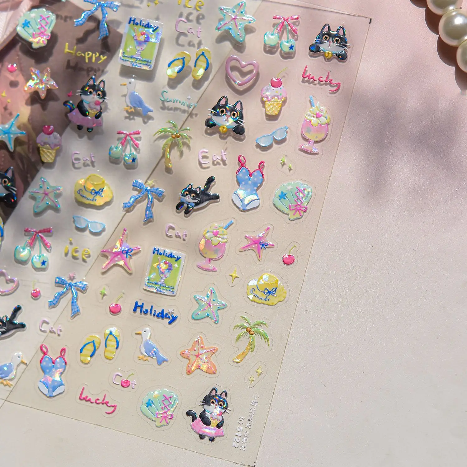 Conchiglia dell'oceano Stella marina Conchiglia Conchiglia Balena Delfino Cavalluccio marino Albero di cocco Bolle d'acqua Adesivo autoadesivo per nail art Decalcomania per manicure