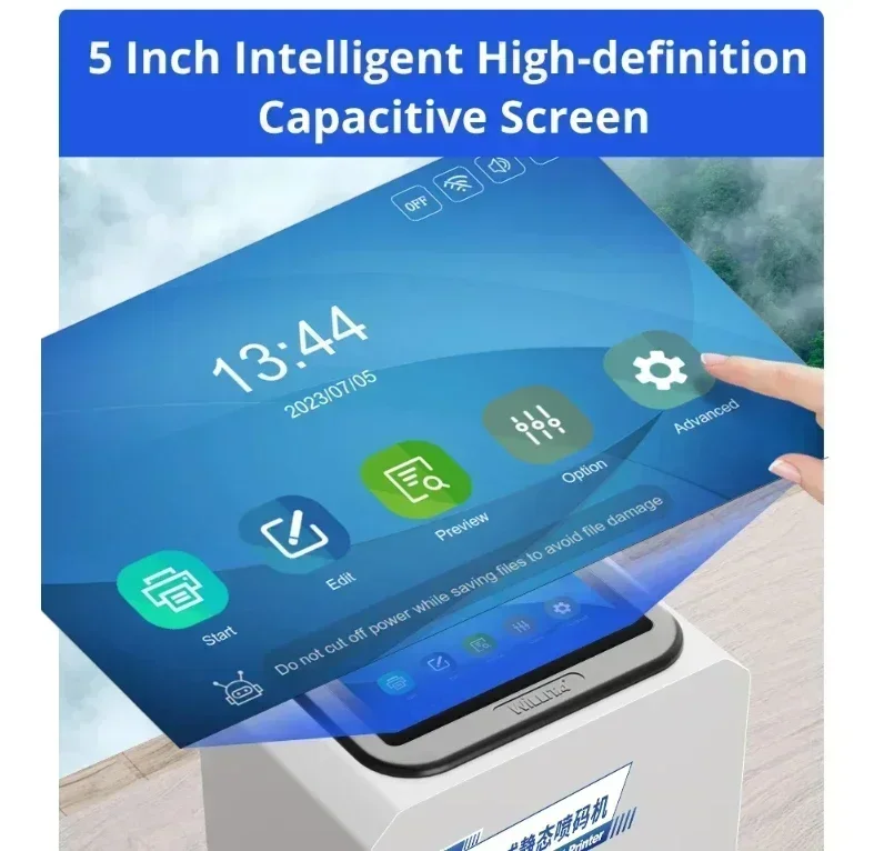 WILLITA Static Desktop Inkjet Printer 12.7mm Print Height 5'' HD Touch Screen with Eco Solvent-Based Quick Drying Ink Cartridge view 6