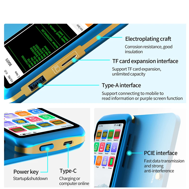 JCID V1S PRO Programmer with BGA315 BGA110 BGA70 Socket Support Built-in Battery Nand Flash Read Write for Phone 6-14 Pro Max