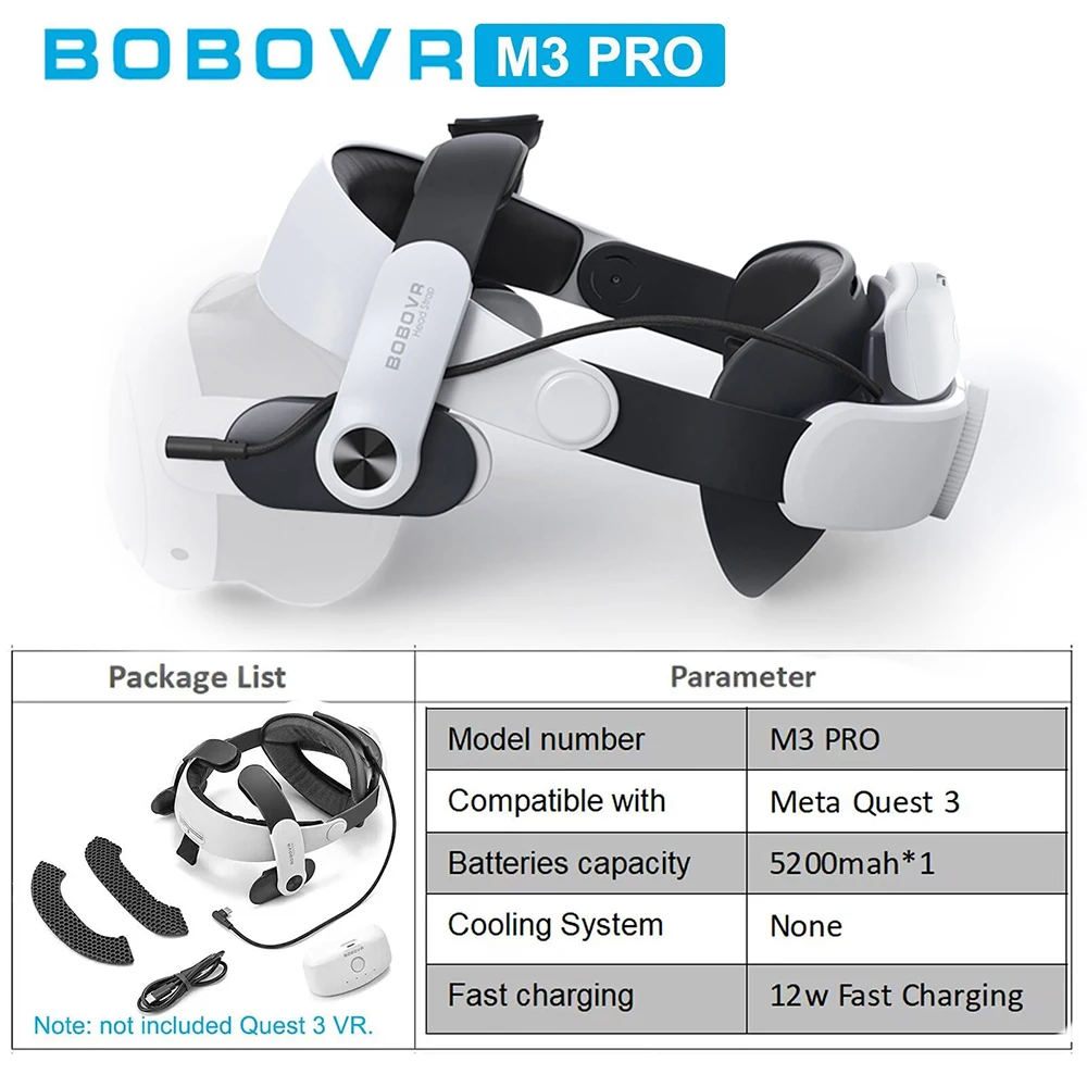 BOBOVR ヘッドストラップ メタクエスト 3 M3 最大 S3 プロスーパー