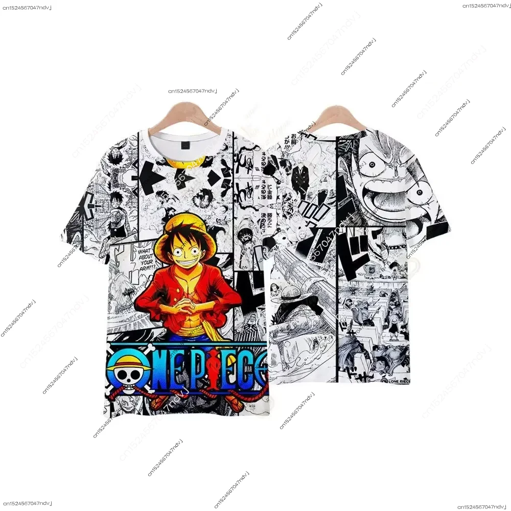 قطعة واحدة لوفي ثلاثية الأبعاد مطبوعة تيشيرت صيفي الكبار الرجال/النساء الشارع الهزلي نمط ملابس الفتيان/الفتيات مضحك الكرتون قصيرة الأكمام بلايز