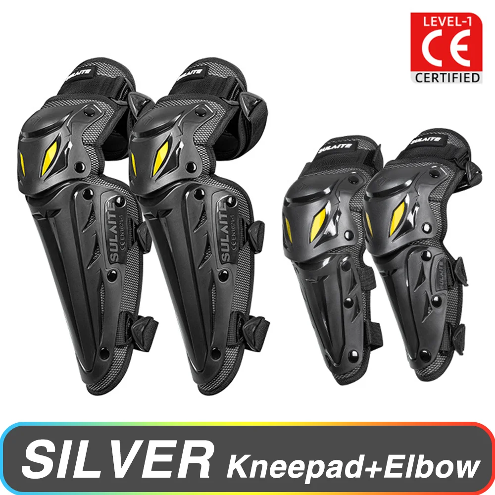 HEROBIKER Knee and Elbow Pad Set Black/One Size 8