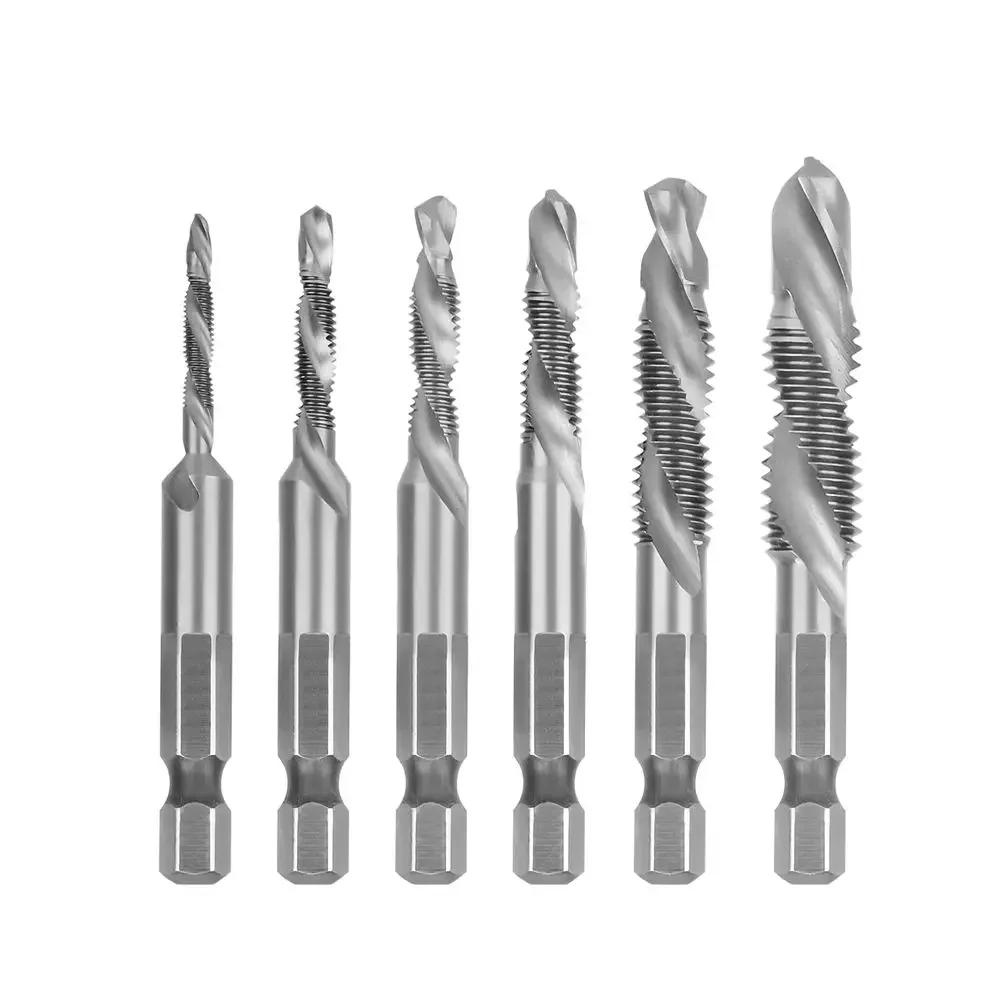 Tige hexagonale plaquée titane, filetage de vis HSS, mèches MeaccelerTap, composé de machine à vis, M3 figuré, M5, M6, M8, M10, outils à main, 6 pièces