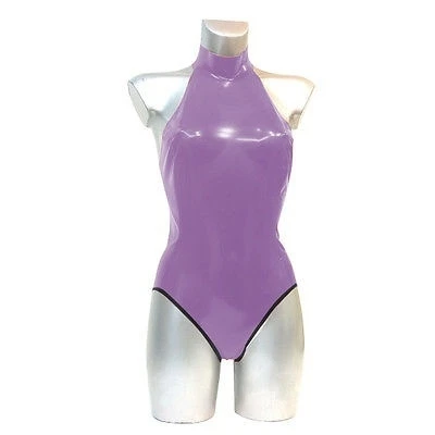 

100%Latex Rubber Gummi Ganzanzug Purple Fitness clothing Catsuit Suit Size XS~XXL