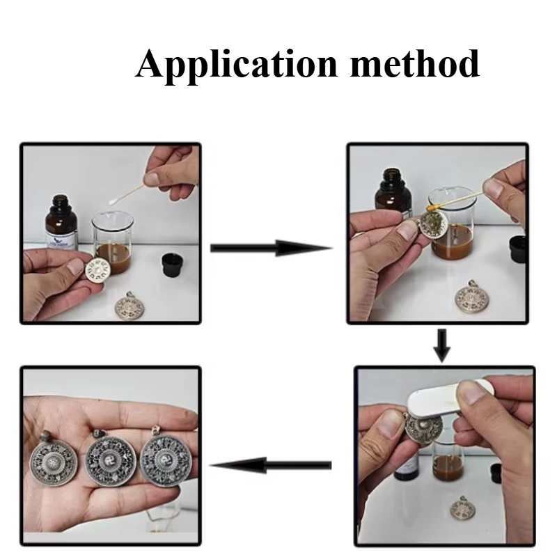 30ML Silver Jewelry  Oxidation Blackening Solution DIY Brass Ornaments Pure Silver Bracelet Oxidation Blackening Effect Solution