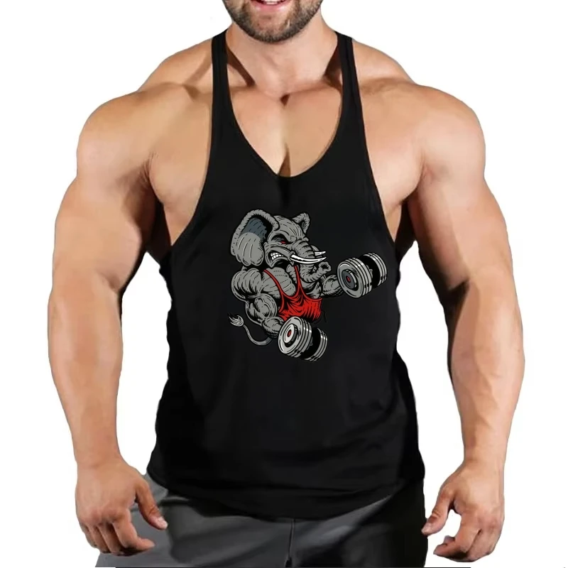 Men's Cotton Gym Stringer Singlets, Athletic Cut Y-Back Sleeveless Tank Top for Bodybuilding & Muscle Sculpting Training