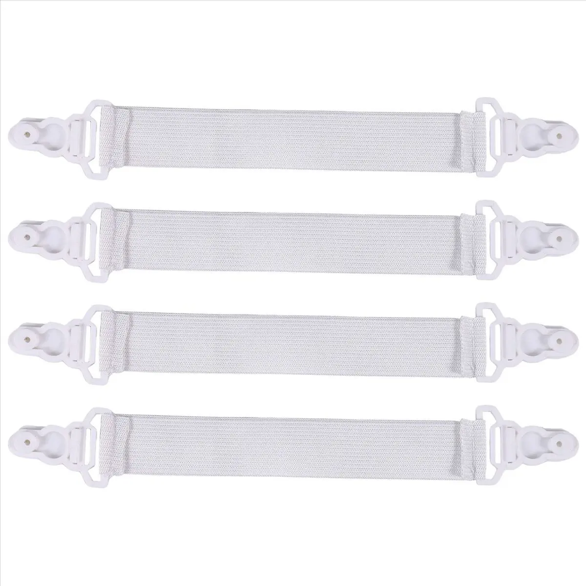 ABZF 2026 Set of 4 Elastic bedspread bed sheet bedspreads stretchers spanner straps strainer White