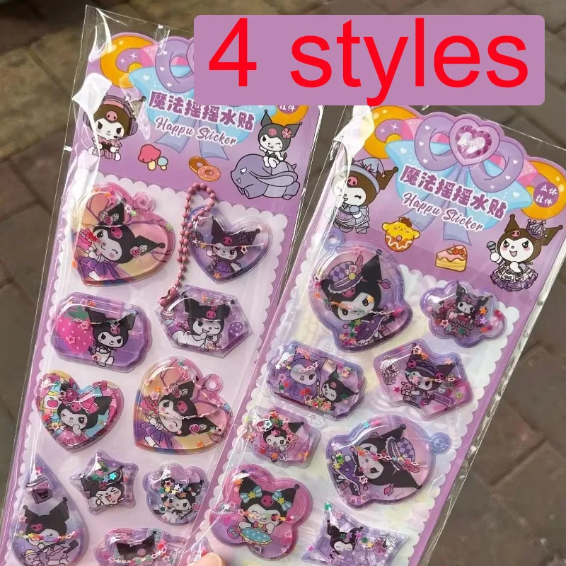 Sanrio 3d kuromi minha melodia ponto caderno adesivos kawaii shake decorações escola diário manual papelaria para estudantes