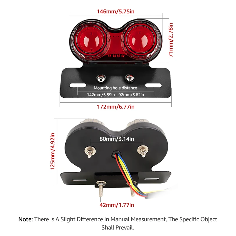 Motorcycle LED Tail Light Turn Signal Lights License Plate Bracket Brake Lamp For Honda Yahama Harley Universal 12V Rear Light