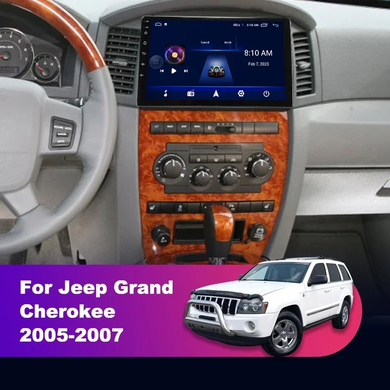 10.1\'\' Screen CARPLAY Android 12 Autoradio Multimedia For Jeep Grand Cherokee 2005-2007 Car Radio Navigation Player GPS No 2Din