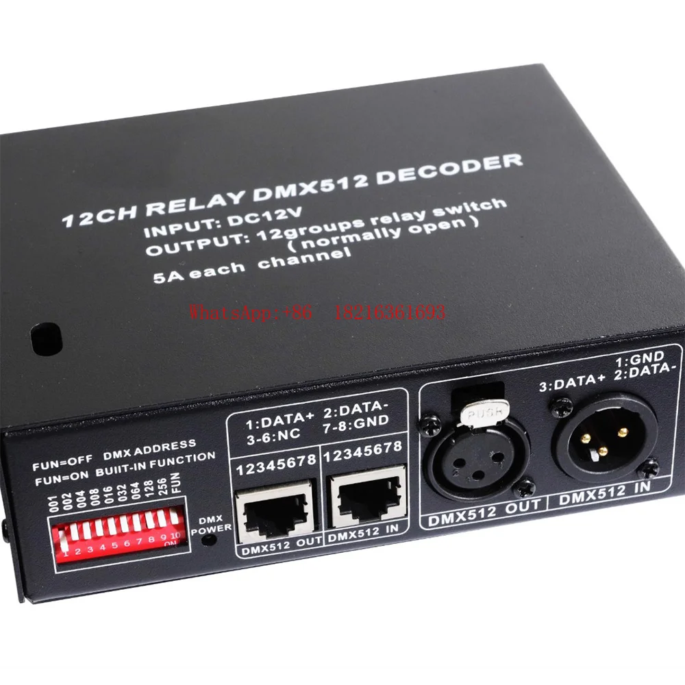 Limited Offer 12-Channel DMX512 Relay Switch, 12-Channel DMX Relay With Iron Box