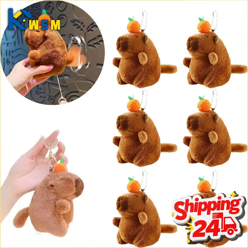 

1/3/5/10 шт. Мультяшный плюшевый брелок-капибара, подвеска-игрушка, украшение для сумки, милый декор для рабочего стола и автомобиля, подарок на день рождения
