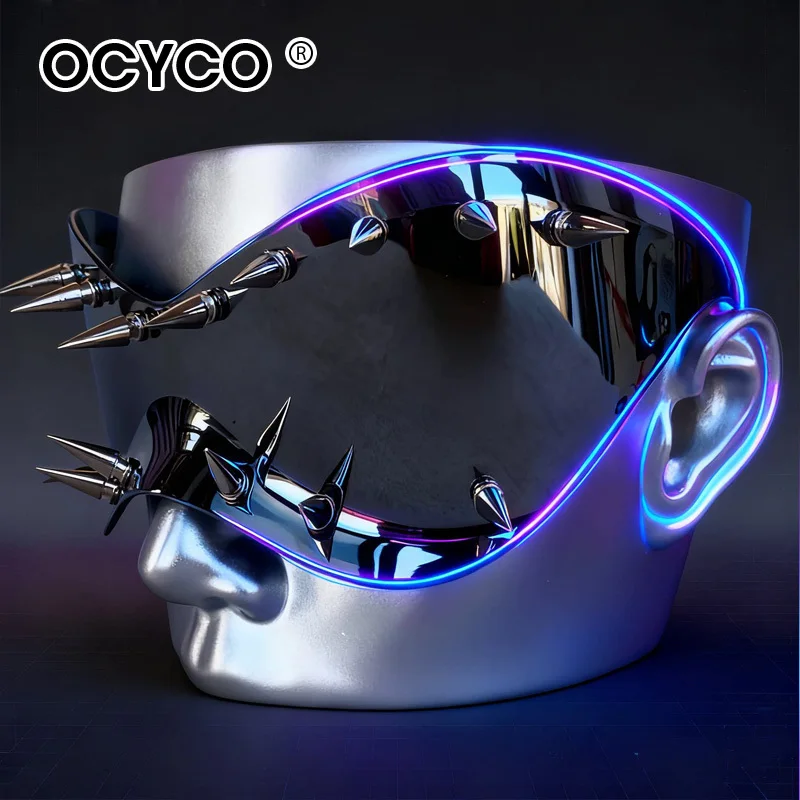 

Солнцезащитные очки OCYCO Fashion Cosplay Cool Rivet UV400 в стиле панк, унисекс, с крупной оправой, для выступлений