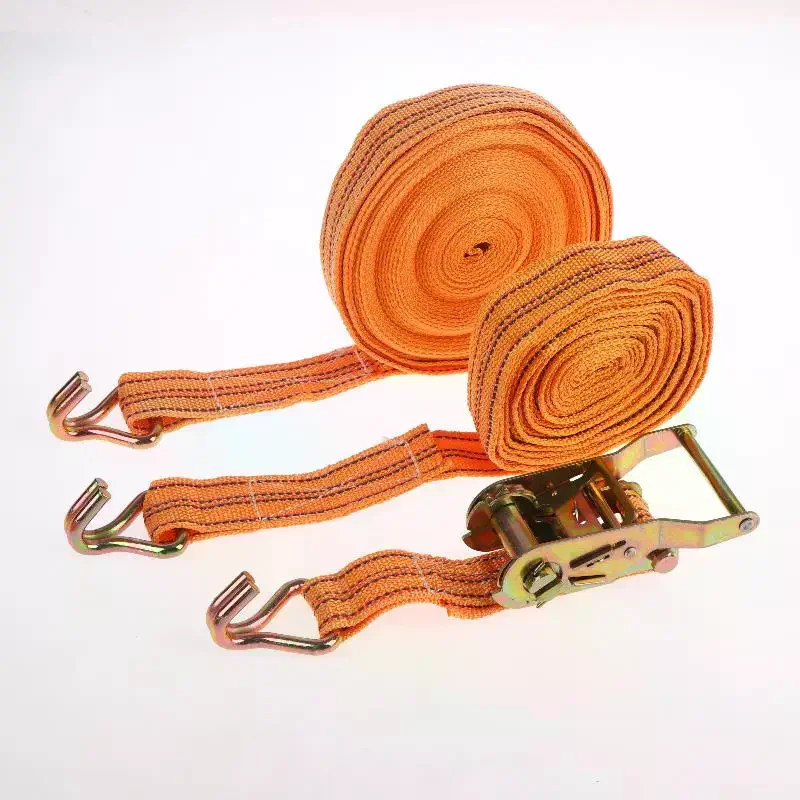40mm Wide 3-12 Meters Double Hook Cargo Securing Straps Heavy Duty Ratchet Tie Down Straps Truck Trailer Transport Lashing 1 Set