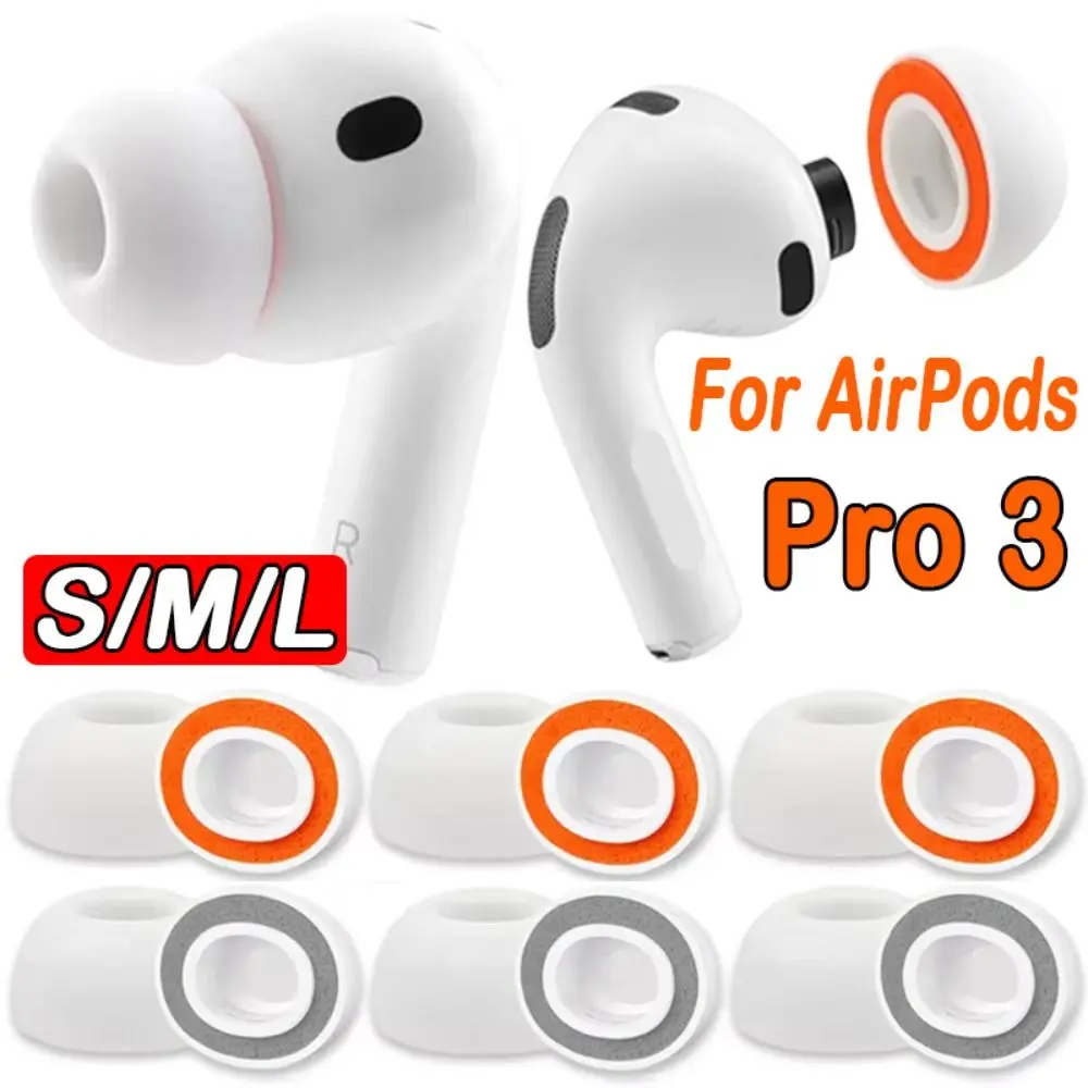 New Memory Foam Ear Tips Silicone S/M/L Ear Plug Cap Replacement Anti-Slip Ear Cushion for AirPods Pro 3 Headphone Accessories