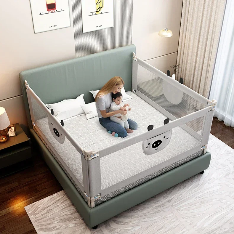 Riel de seguridad portátil para cama, productos de seguridad para niños, Personalización completa, rieles de cama con diseño de oso lindo